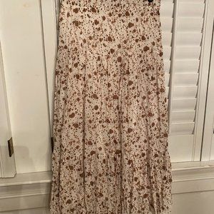 Long Cream & Brown floral Skirt - Esqualo Brand - Size 6